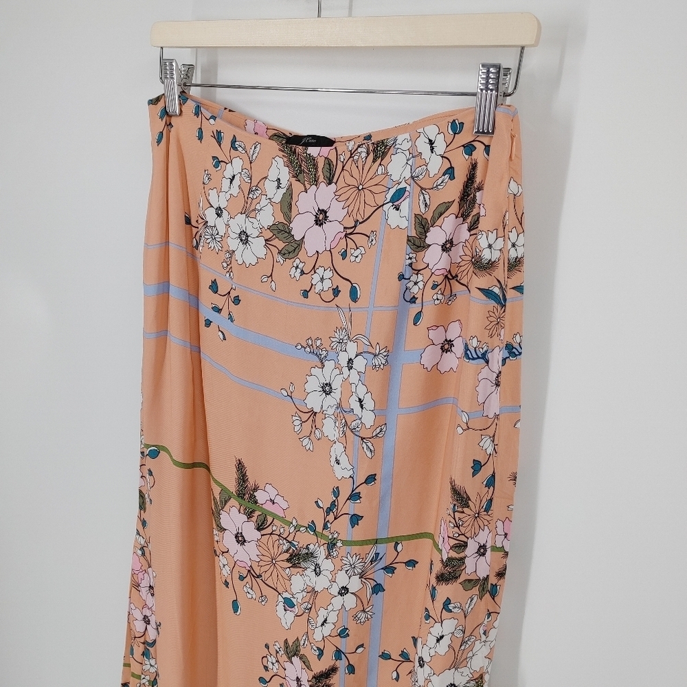 J Crew Satin Floral Midi Skirt - Picture 2 of 8